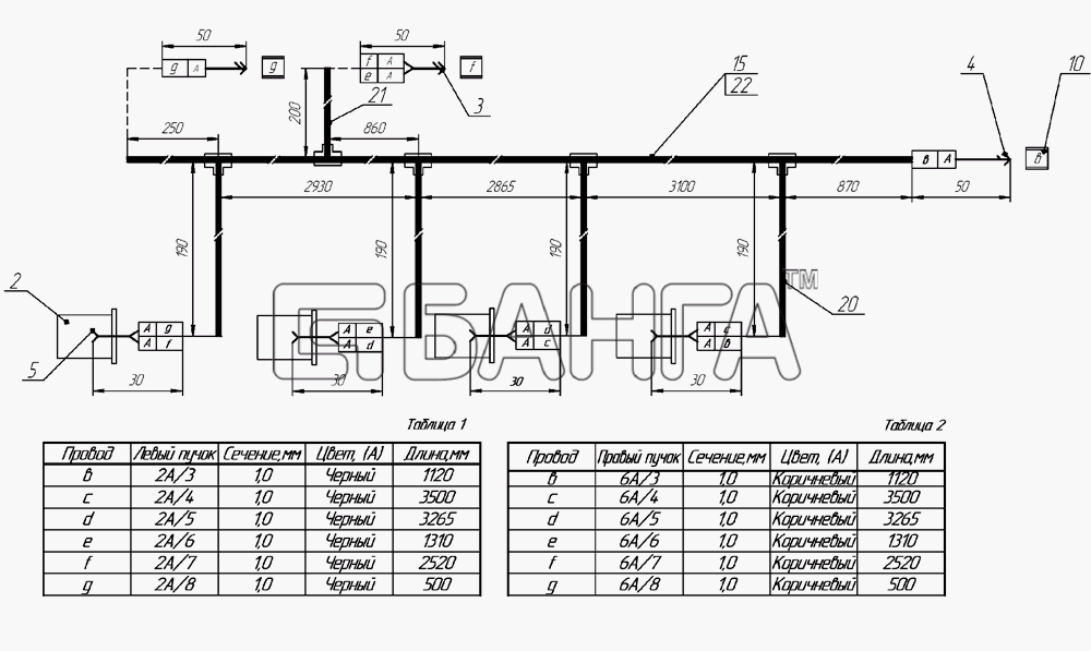 НефАЗ НефАЗ-9334 (2008) Схема Пучок проводов боковых габаритных